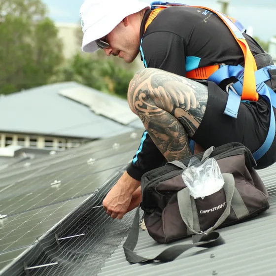 Completed solar panel mesh installation on Brisbane home